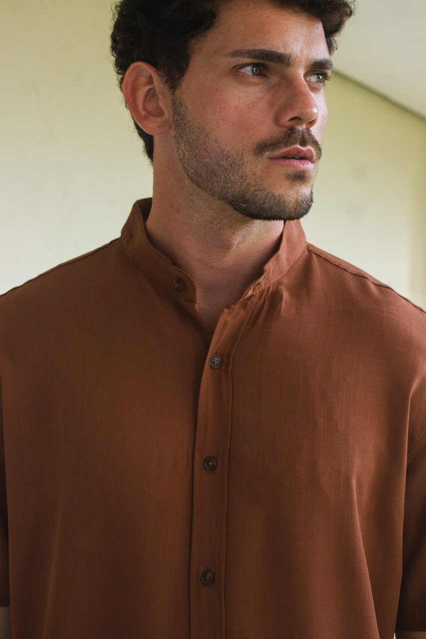 12 camisa de botao viscolinho gola padre