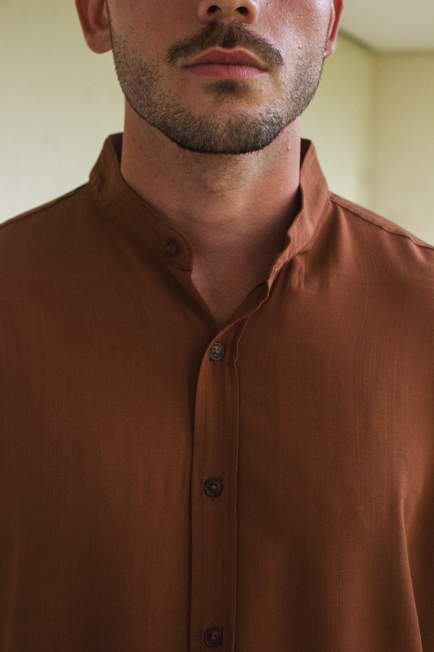 13 camisa de botao viscolinho gola padre