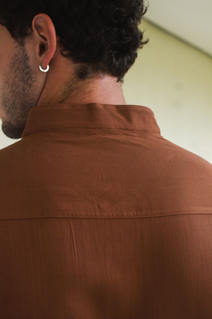 14 camisa de botao viscolinho gola padre