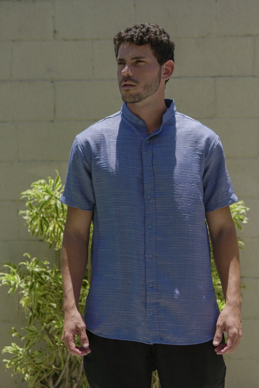 07 camisa de botao gola padre linhas do vento