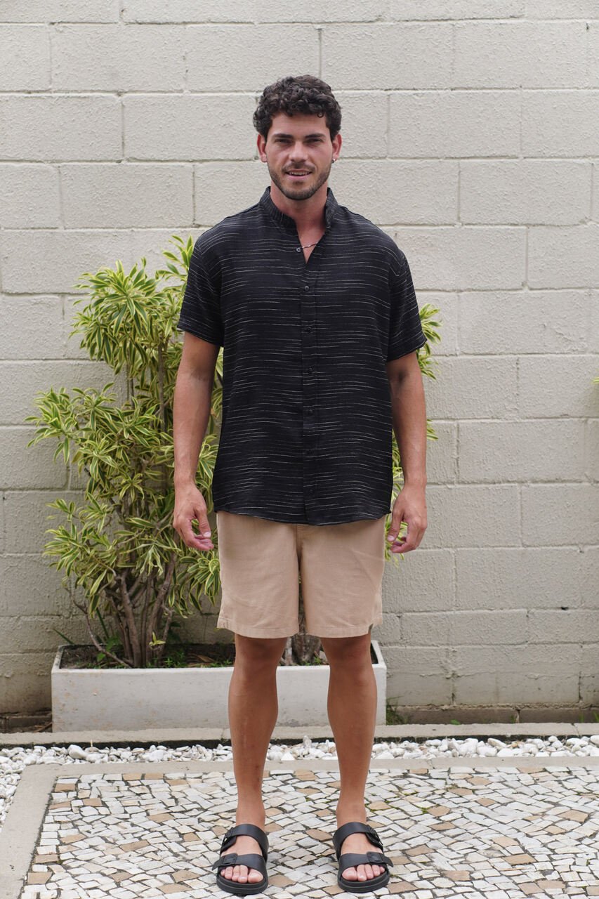 14 camisa de botao gola padre linhas do vento